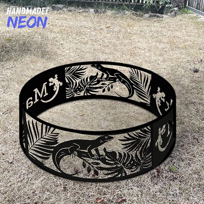 Personalized Lizard Fire Pit Ring 360 Degree, Outdoor Fireplace, Custom Fire Pits for Outside Wood Burning, Patio Firepit, Camping Bonfire Firepits, BBQ Backyard Garden Decor