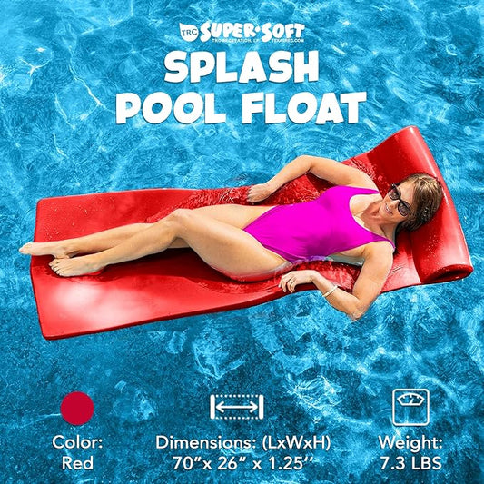 TRC Recreation Foam Swimming Pool Float, Floating Water Lounger, Splash 1.25”