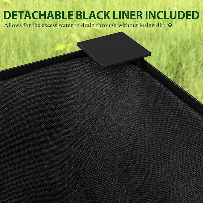 Galvanized Raised Garden Bed with Legs, 48" W x 24" D x 32" H Large Metal Elevated Raised Planter Box with Drainage Gaps for Backyard, Patio, Balcony, 507lbs Capacity, Rustic
