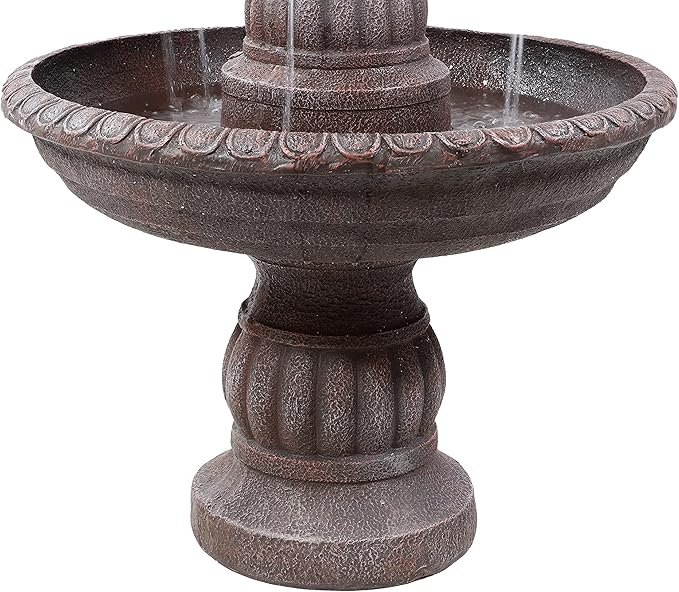 Sunnydaze Mediterranean 49-Inch 4-Tier Outdoor Water Fountain with Electric Submersible Pump for Garden, Patio, or Yard