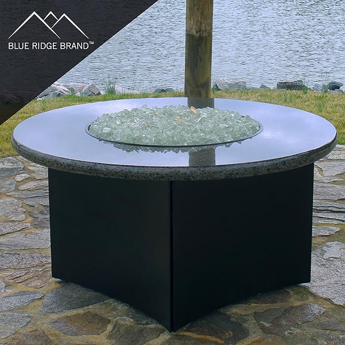 Fire Pit Glass - Fire Glass for Fire Pit - Firepit Glass Rock - Glass Stones - Fire Pit Glass Rocks - Gas & Propane Fire Pit & Fireplace Glass (20 Pound, Crystal)
