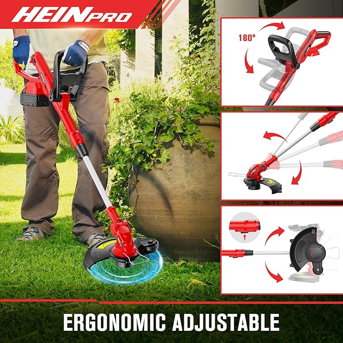 Cordless String Trimmer Compatible with Milwaukee M18 18V Battery, 12-Inch Weed Wacker Cordless, Auto Line Feed, Electric Weed Eater Battery Powered, Grass Trimmer w/ 6 Line Spools (Tool Only)
