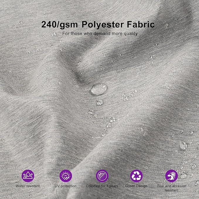PURPLE LEAF 10 FT Cantilever Umbrella Outdoor Patio Umbrella, Large Offset Square Umbrella, Windproof Heavy Duty Hanging Outside Umbrellas for Patio, Pebble Grey