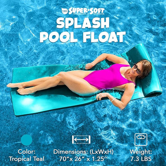 TRC Recreation Foam Swimming Pool Float, Floating Water Lounger, Splash 1.25”