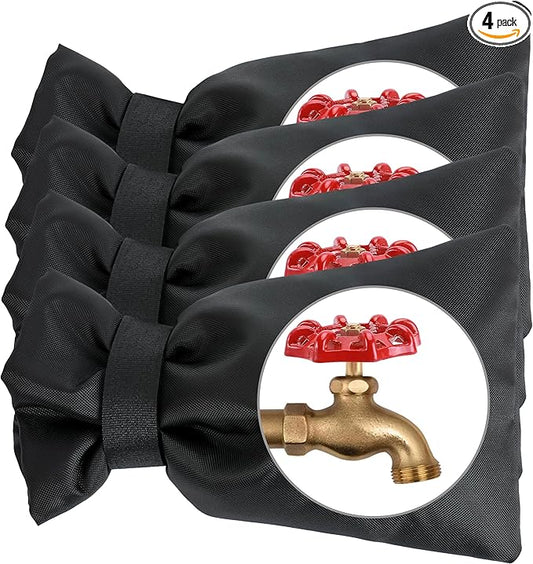 Outdoor Faucet Covers for Winter 4 Pack Faucet Cover Freeze Protection Insulated Anti-Freeze Waterproof Material Reusable Faucet Cover Socks for Various Faucet Spigot,Pipe,Garden Hose Bib