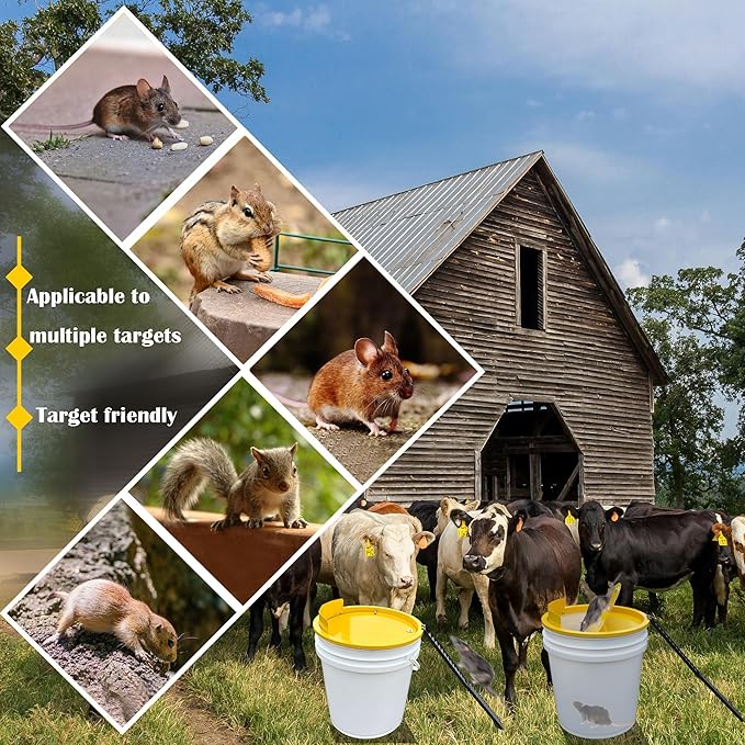 Bucket Lid Mouse Trap Metal 5 Gallon Bucket lid,Strong Metal Material That Cannot be Bitten, auto Reset, Repeat Catch, Indoor Outdoor, Reusable 5 Gallon Bucket Lid, (1Pack)