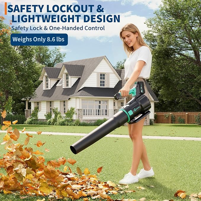 Brushless Cordless Leaf Blower - 650CFM & 200MPH, Electric Leaf Blower w/4.0Ah Battery, 20V Blowers Cordless, Lightweight Battery Blowers for Lawn, Patio, Yard, Garden, Outdoor