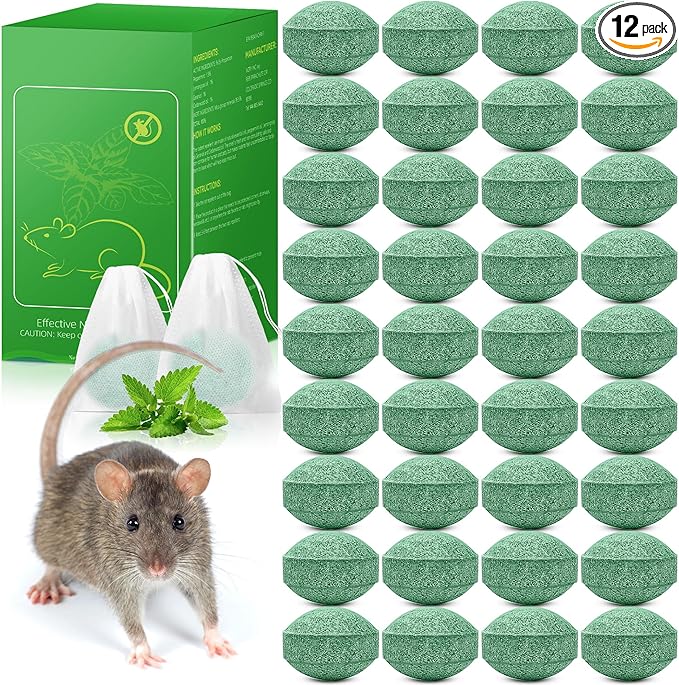36 PCS Mouse Repellent for Outdoor, Natural Keep Rodent,Mice, Rat, Away Deterrent with Long-Lasting Protection for Home, Car, Garage, Safe for Family & Pets