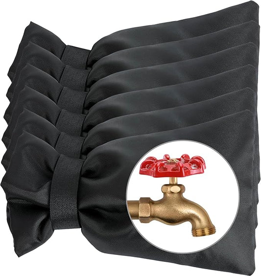 Outdoor Faucet Covers for Winter 6 Pack Freeze Protection Insulated Anti-Freeze Waterproof Material,Reusable Faucet Cover Socks for Various Faucet Spigot,Pipe,Garden Hose Bib