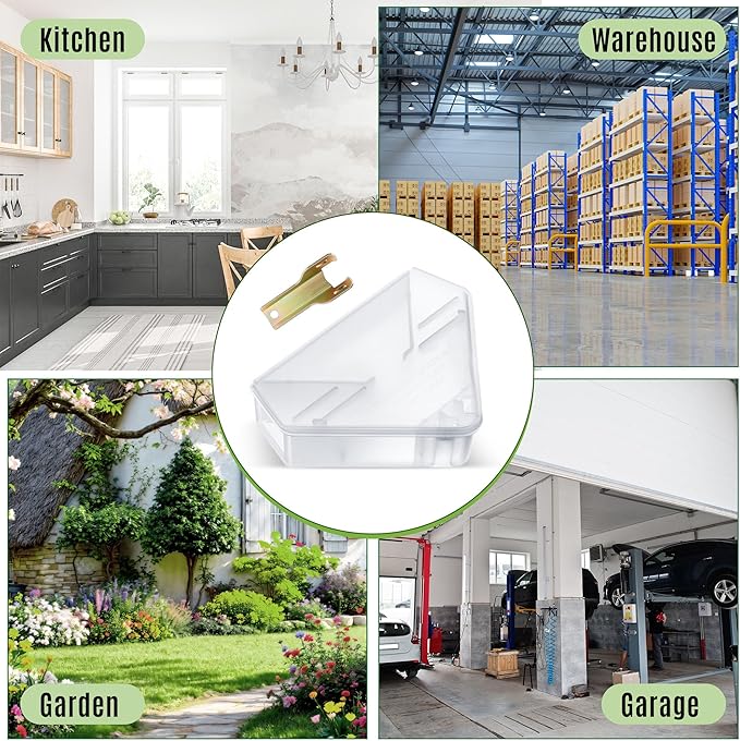 12 Pack Mouse Bait Stations, Reusable Mice Bait Station with Keys, Small Rats Poisoning Station Box for Indoor Outdoor Kitchen Garage, Safe for Kids and Pets, Bait Not Included, Clear