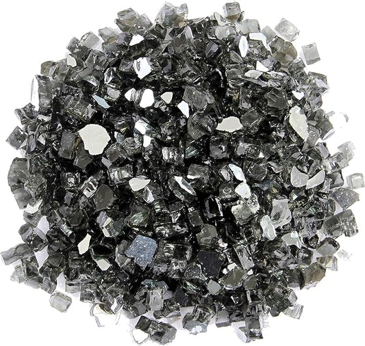 Hiland RFGLASS-RBLK Fire Glass, 10 lb, Black