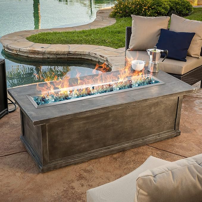 Stanbroil 48 by 6-Inch Drop-in Linear Trough Fire Pit Burner, 304 Stainless Steel Gas Fire Pit for Outside, BTU 91,000 Max