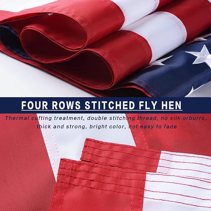 VICDRIA American Flags for Outside 20x30, USA US Flag Heavy Duty Outdoor, Made of 210D Oxford Fabric, Embroidered Stars, Brass Grommets