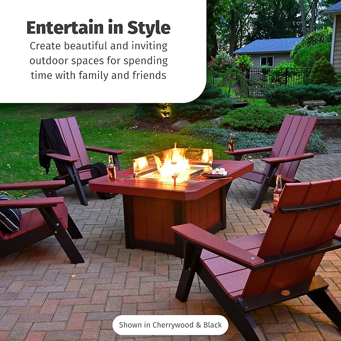LuxCraft 51" Lumin Rectangular Gas Propane Fire Pit Table for Outdoor Patio with Tempered Glass Wind Guard and Stainless Steel Burner Cover - Amish Made in USA (Aruba & White)