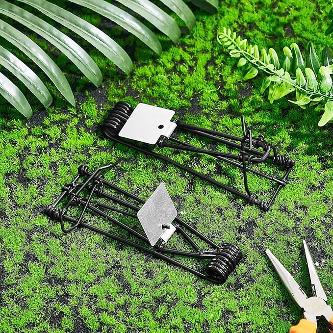 Qualirey 2 Pcs Outdoor Gopher Trap Easy Set Mole Trap Weather Resistant Gopher Killer Vole Killer for Lawn Garden Farm (Black)