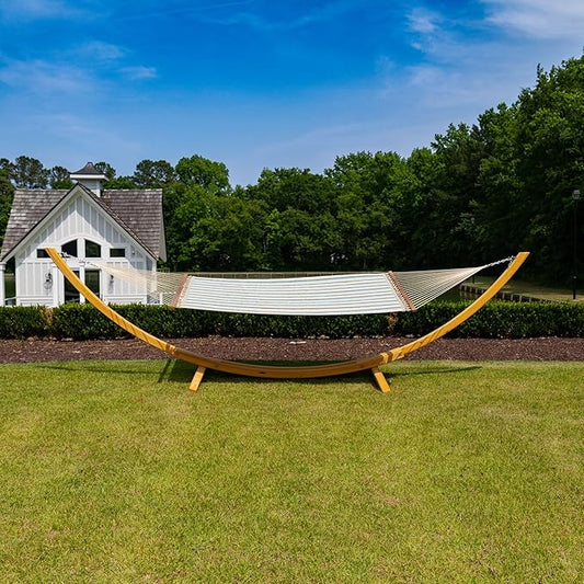 Nags Head Hammocks Gateway Aloe Quilted Quilted Hammock, Constructed of Durable Fabrics, Cumaru Spreader Bar, Rolled Rim Grommets, Galvanized Hardware, Handcrafted in The Carolinas