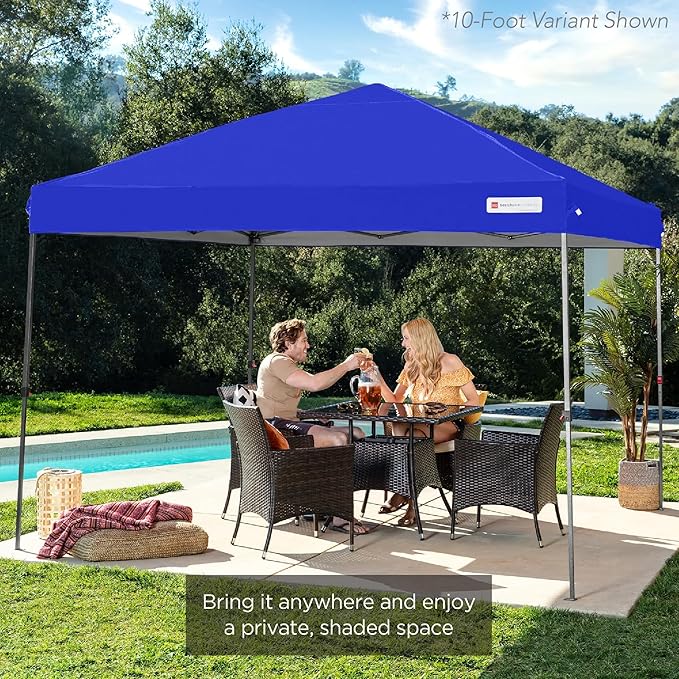 Best Choice Products 8x8ft 1-Person Setup Pop Up Canopy Tent Instant Portable Shelter w/ 1-Button Push, Case, 4 Weight Bags - Resort Blue