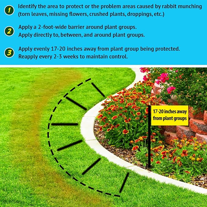 Nature's MACE Rabbit Repellent Granules, Outdoor Rabbit Deterrent for Landscape, Keep Bunnies Out of Your Lawn and Garden, 30 Pound Granular Bag, Safe to use Around Pets, People, & Plants