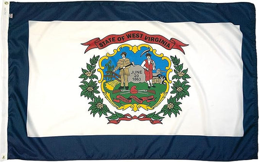 FlagSource West Virginia Nylon State Flag, Made in the USA, 4x6'
