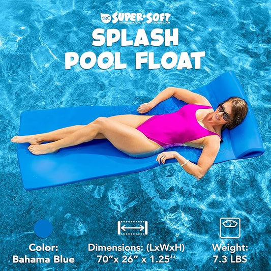 TRC Recreation Foam Swimming Pool Float, Floating Water Lounger, Splash 1.25”