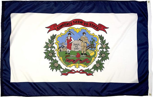 FlagSource West Virginia Nylon State Flag, Made in the USA, 4x6'