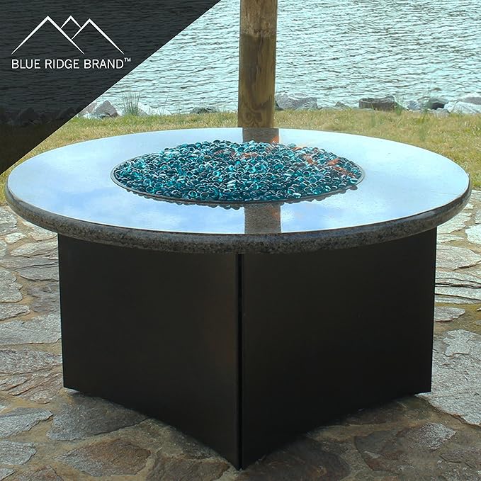 Reflective Fire Pit Glass Cubes - Professional Grade Fire Glass for Fire Pit - 1" Firepit Glass Rock - Glass Stones - Gas & Propane Fire Pit & Fireplace Glass (10 Pound, Aqua)