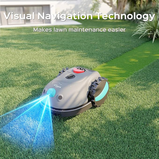 V100 Robotic Lawn Mower, HD Visual Navigation, Smart Obstacle Avoidance & Precision Collision Sensors, Adjustable Cutting Height, Quiet Operation, Ideal for Small Lawns up to 1,600 sq ft