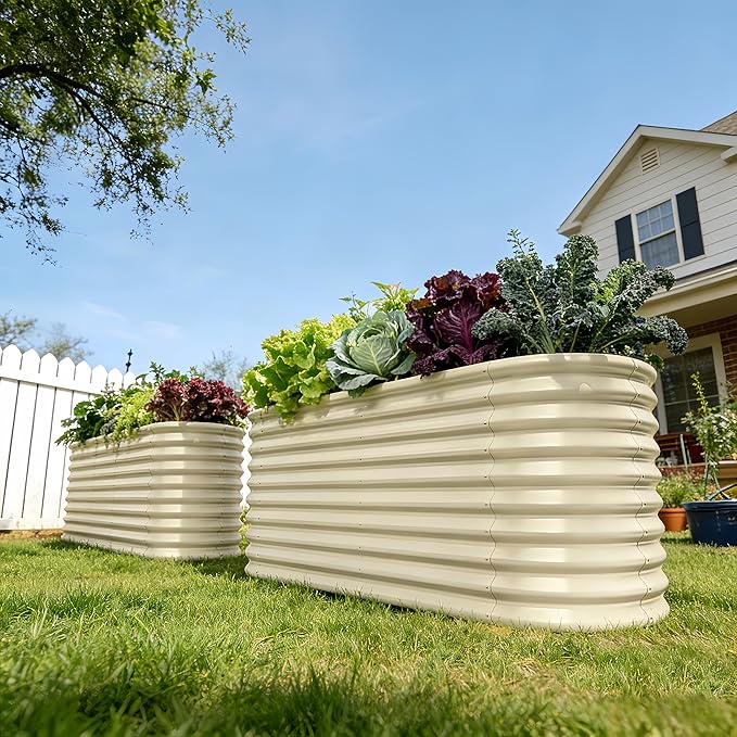 2-Pack 30" Extra Tall Galvanized Raised Garden Bed, 6x2x2.5 ft Metal Planters for Outdoor Plants, Heavy Duty Flower Bed for Vegetable, Garden Bed Outdoor Large Planter Box - Brooklyn Grey