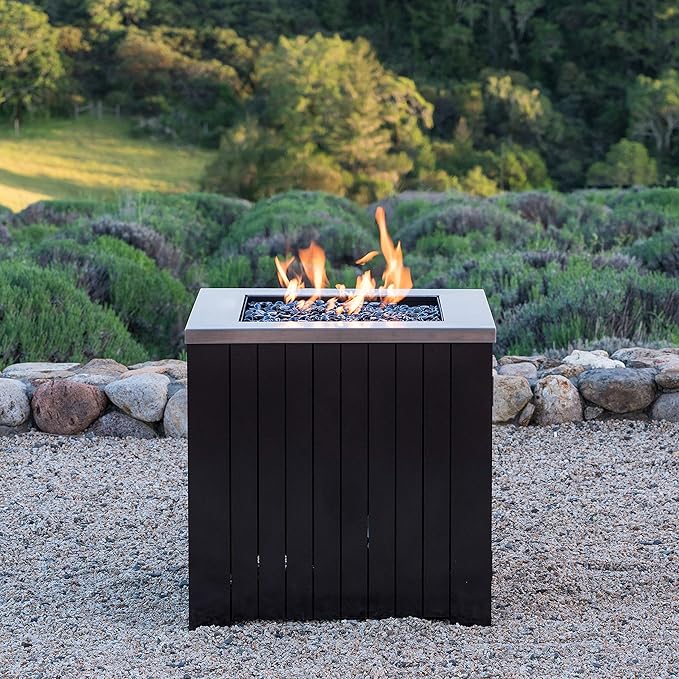 Corvus Morton Outdoor Square Stainless Steel Fire Pit
