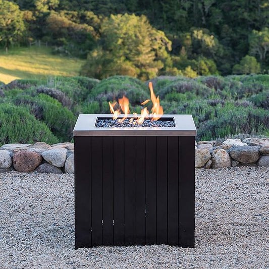 Corvus Morton Outdoor Square Stainless Steel Fire Pit