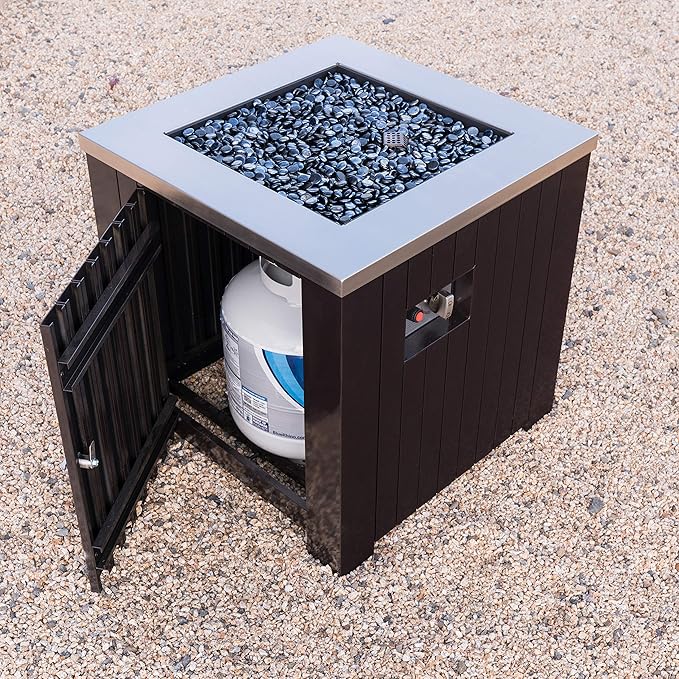 Corvus Morton Outdoor Square Stainless Steel Fire Pit
