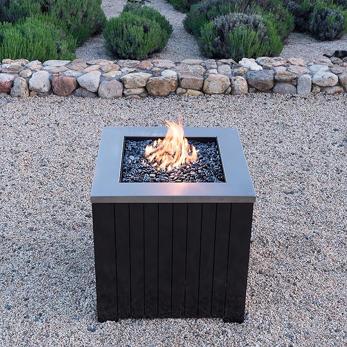Corvus Morton Outdoor Square Stainless Steel Fire Pit