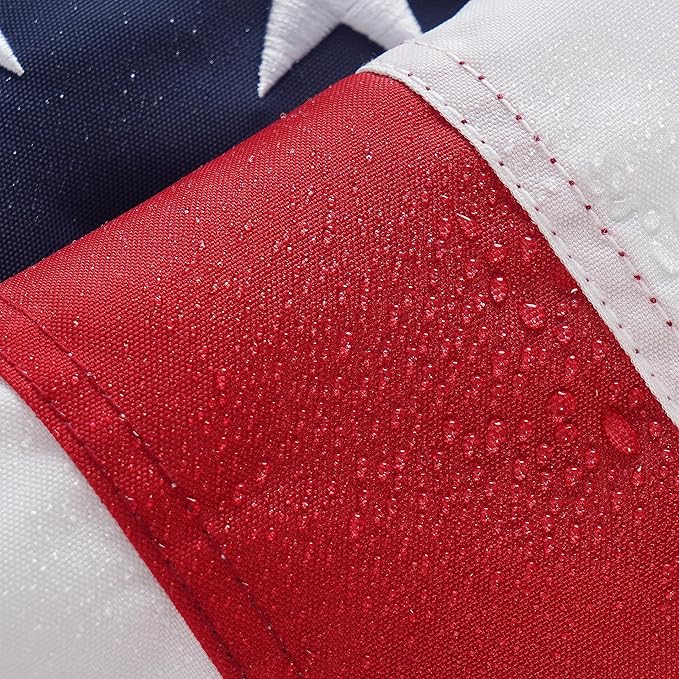 SYII American Flag 20x38 Ft TearProof Series for Outside, Heavy Duty Tough Spun All Weather US Flag for High Wind, Embroidered Stars Sewn Stripes and Brass Grommets