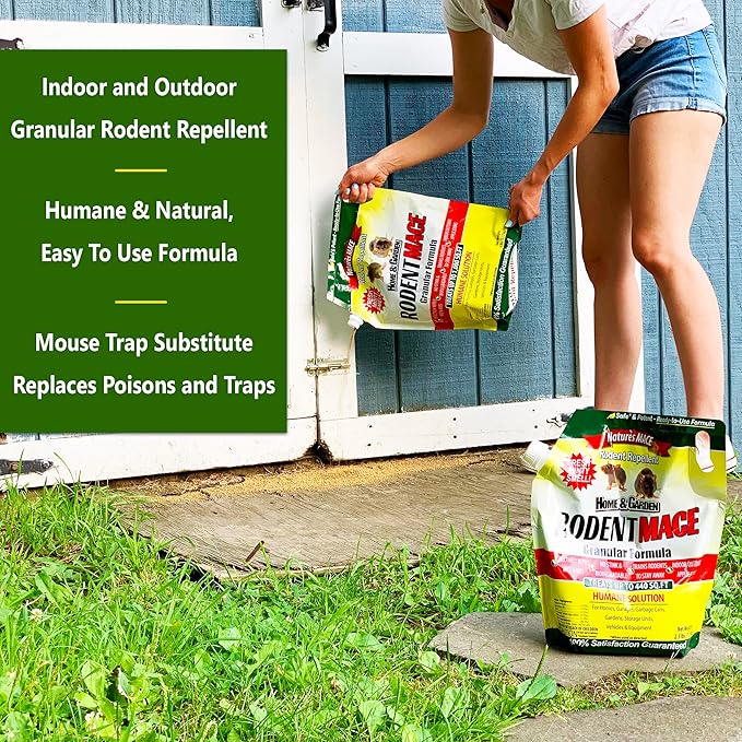 Nature’s MACE Rodent Repellent 6 lb Covers 1,000 Sq. Ft., Rodent Repellent Outdoor, Keep Mice Rats Rodents Out of Home, Garage, Attic, Peppermint Spray Blend for Rodents, Safe Around Kids