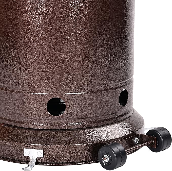 Elevon 48,000 BTU Outdoor Propane Patio Heater with Wheels, Commercial & Residential, Bronze