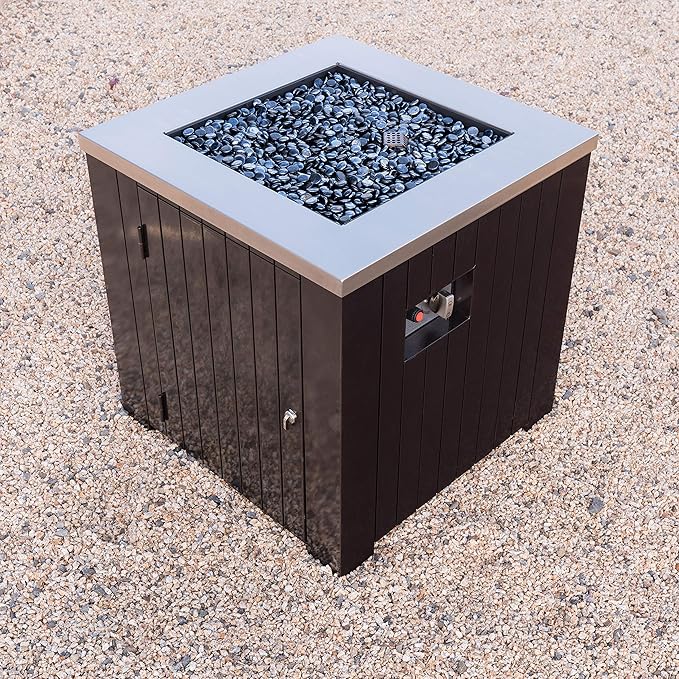 Corvus Morton Outdoor Square Stainless Steel Fire Pit