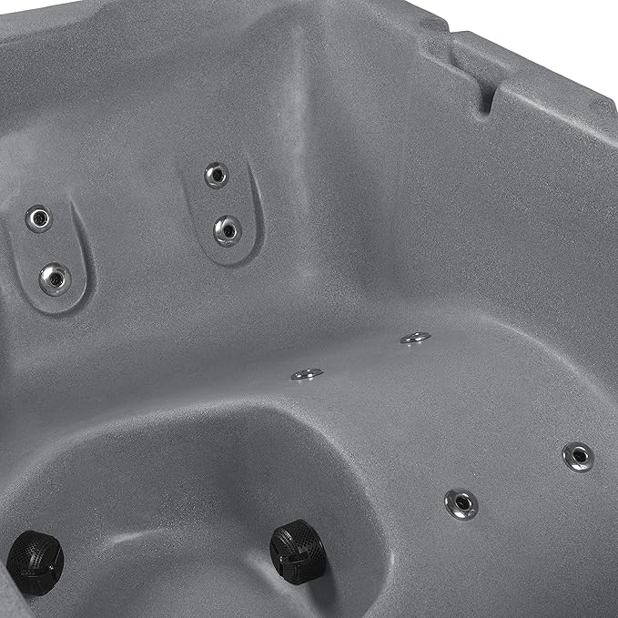 Aqualife Current 4-Adult Outdoor Hot Tub, Uses Standard Outlet, 14 Hydrotherapy Jets, Underwater Led Lighting, Cover Included