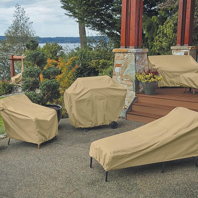 Classic Accessories Terrazzo Water-Resistant 58 Inch Patio Bench/Loveseat Cover, Outdoor Bench Cover