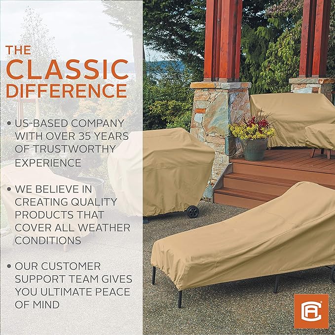 Classic Accessories Terrazzo Water-Resistant 104 Inch Patio Bench/Loveseat Cover, Outdoor Bench Cover